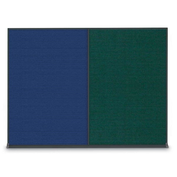 Double Door Radius Plus Corkboard, 48"X, UV8003PLUS-BRONZE-MEDGRY